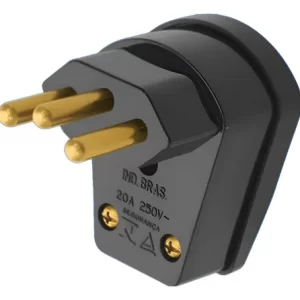 Plug Pino Maciço Macho FAME 90 Graus, 2P+T 20A com Prensa Cabo